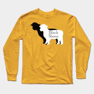 MUTCD W11-17 Black Sheep Crossing Shadow Sign Long Sleeve T-Shirt